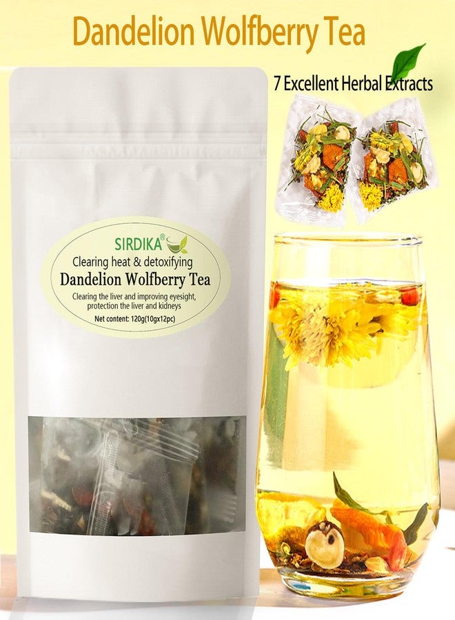 SIRDIKA Dandelion Wolfberry Tea - Kidneys & Liver Health Tea, Seven Herbal Ingredients Natural Blend, Dandelion Chinese Wolfberry Tea Bags Organic 120g/12PC (2Bag(24Pcs)) - Image 2