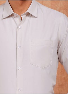 The Indian Garage Co Men Slim Fit Solid Full Sleeves Cutaway Collar Formal Shirt  - Image 4