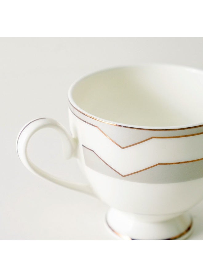 Danube Home Lincoln Fine Bone China Tea Cup And Saucer 220Ml Elegant And Durable Perfect For Tea Or Coffee Stylish Design For Formal Or Everyday Use Ideal For Gifting Or Dining - Image 2