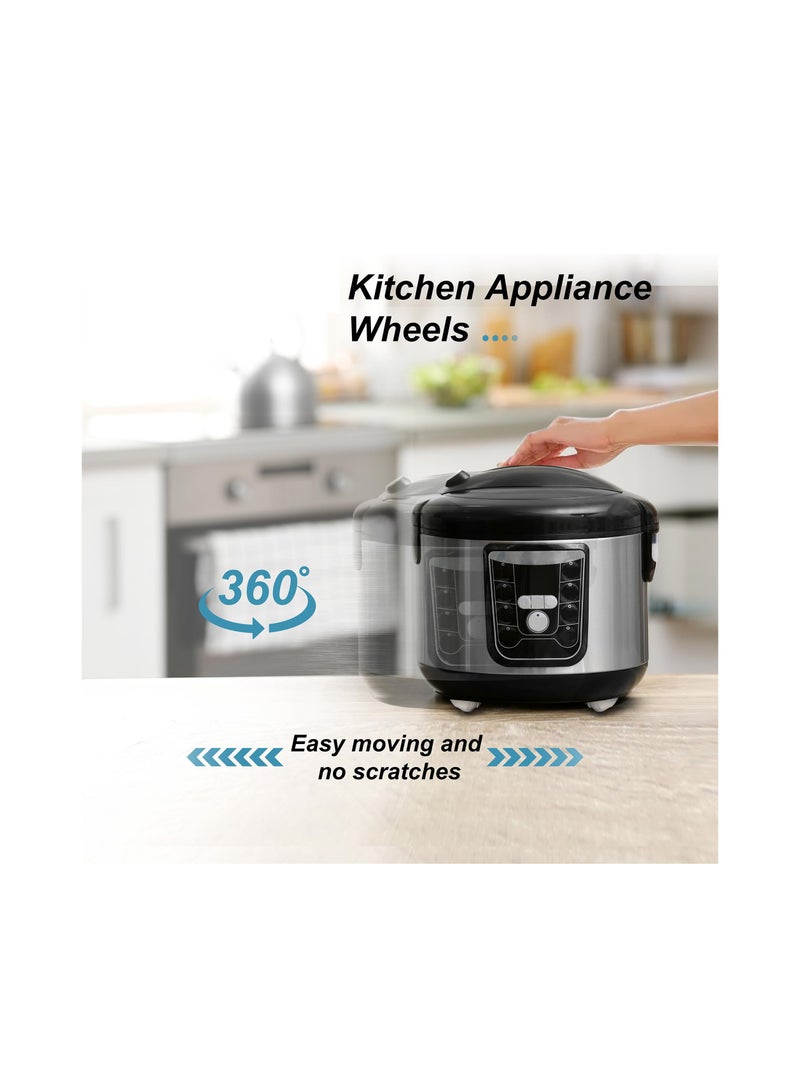 SYOSI Self Adhesive Wheels, For Appliance, Load Capacity 14lbs Per Wheel, Mini Swivel Wheels Roller for Stand Mixer Air Fryer Bins Printer Computer Host Containers Storage Box Cabinet Organizer(12 Pack) - Image 2