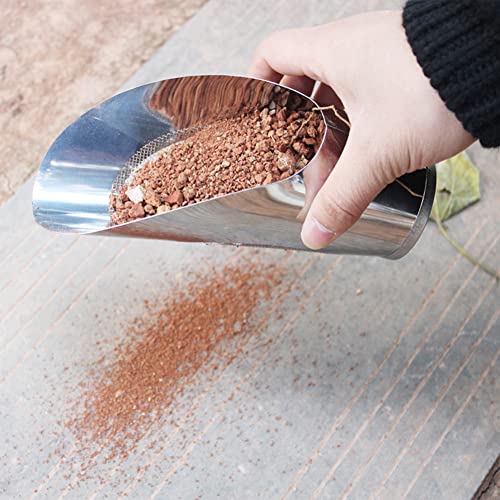 lasenersm 1 Piece Garden Shovel Sifter Stainless Steel Plant Soil Shovel Sieve Bucket Scoop Beach Sand Shovel Spade Sifter Bonsai Soil Scoop Garden Sieve Strainer Sand Sieve Sifter(Silver, S) - Image 5