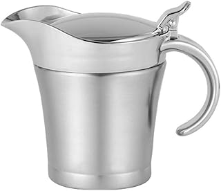 Miecux Miecux Double Insulated Gravy Boat - Stainless Steel Sauce Jug with Hinged Lid Hinged Lid Ideal for Gravy or Cream at  - Image 1