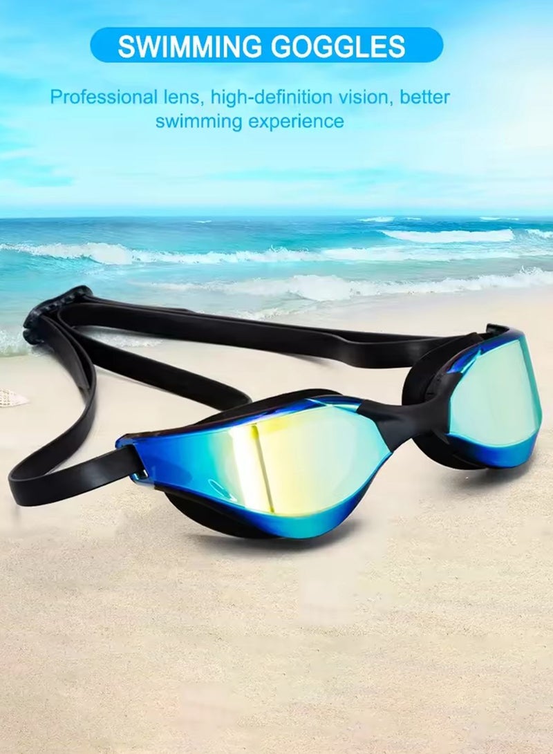 Generic Professional Swimming Goggles Set – 3-in-1 Swim Gear with Anti-Fog Swim Goggles, Silicone Swim Cap, and Earplugs – Wide Clear Vision, UV Protection, Leak-Proof Comfort Fit – Ideal for Pool, Training, Competition, Open Water - Image 3