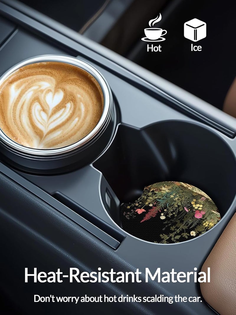WOCOCN Cute Cup Holder Coasters for Your Car with Fingertip Grip, Auto Accessories for Women & Men,Pack of 2(Tussock) - Image 2