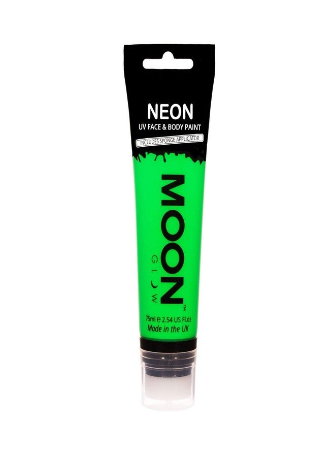 Moon Glow Supersize 2.54oz Blacklight Neon UV Face & Body Paint - Intense Green - with Sponge applicator - Image 1