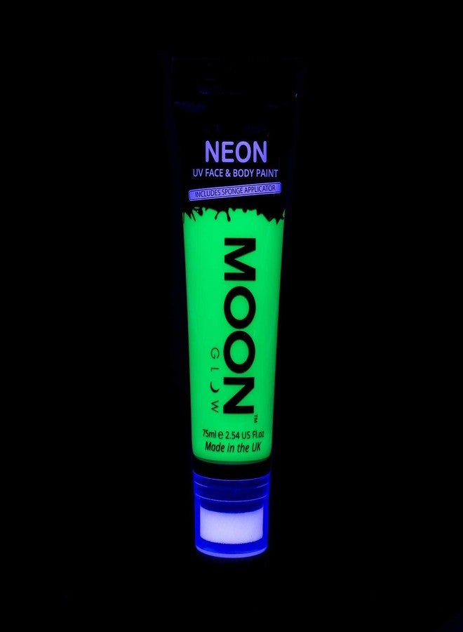 Moon Glow Supersize 2.54oz Blacklight Neon UV Face & Body Paint - Intense Green - with Sponge applicator - Image 2