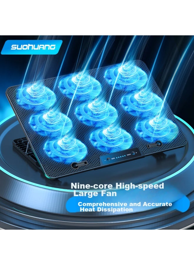 Suohuang Ssrq-n9 Laptop Cooling Pad, Lcd Display Adjustable Speed Screen Fan Stand, Gaming Laptop Cooling Base For Thinkpad L13 - Image 1