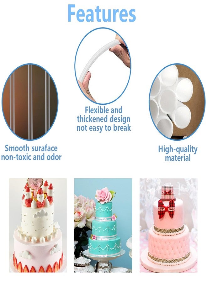 JIELUO 5 Pieces Cake Separator Plates Stands, Cake Base with 15 Pieces Plastic Cake Dowels Rods, Reusable for Tiered Stacked Cakes, for Wedding Birthday Party Festival. - Image 4