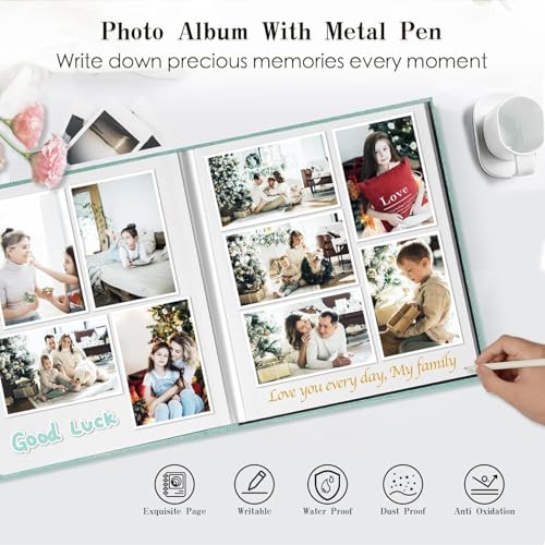 ATIRAMANIYA® Photo Album Scrapbook for 4x6 5x7 8x10 Photos, Self Adhesive, Linen Hardcover, Acid-Free Pages, Birthday Gift for Mom, Baby, Wedding, Anniversary (Grey) - Image 4