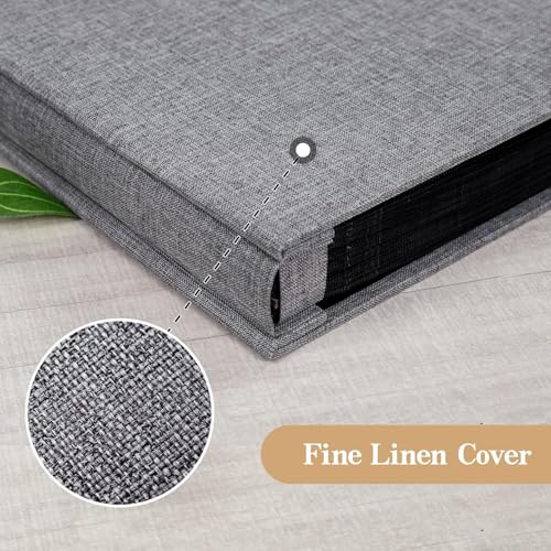 ATIRAMANIYA® Photo Album Scrapbook for 4x6 5x7 8x10 Photos, Self Adhesive, Linen Hardcover, Acid-Free Pages, Birthday Gift for Mom, Baby, Wedding, Anniversary (Grey) - Image 3