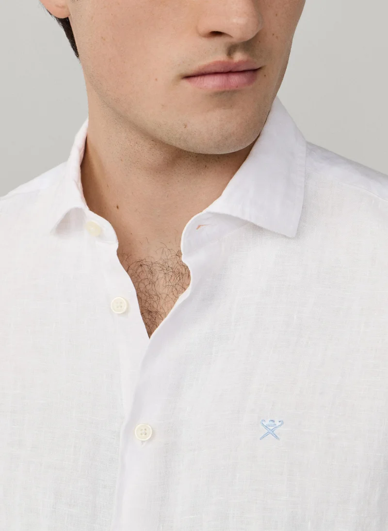 Hackett  Tailored Fit Short Sleeve Linen Shirt for Men | Best Price UAE