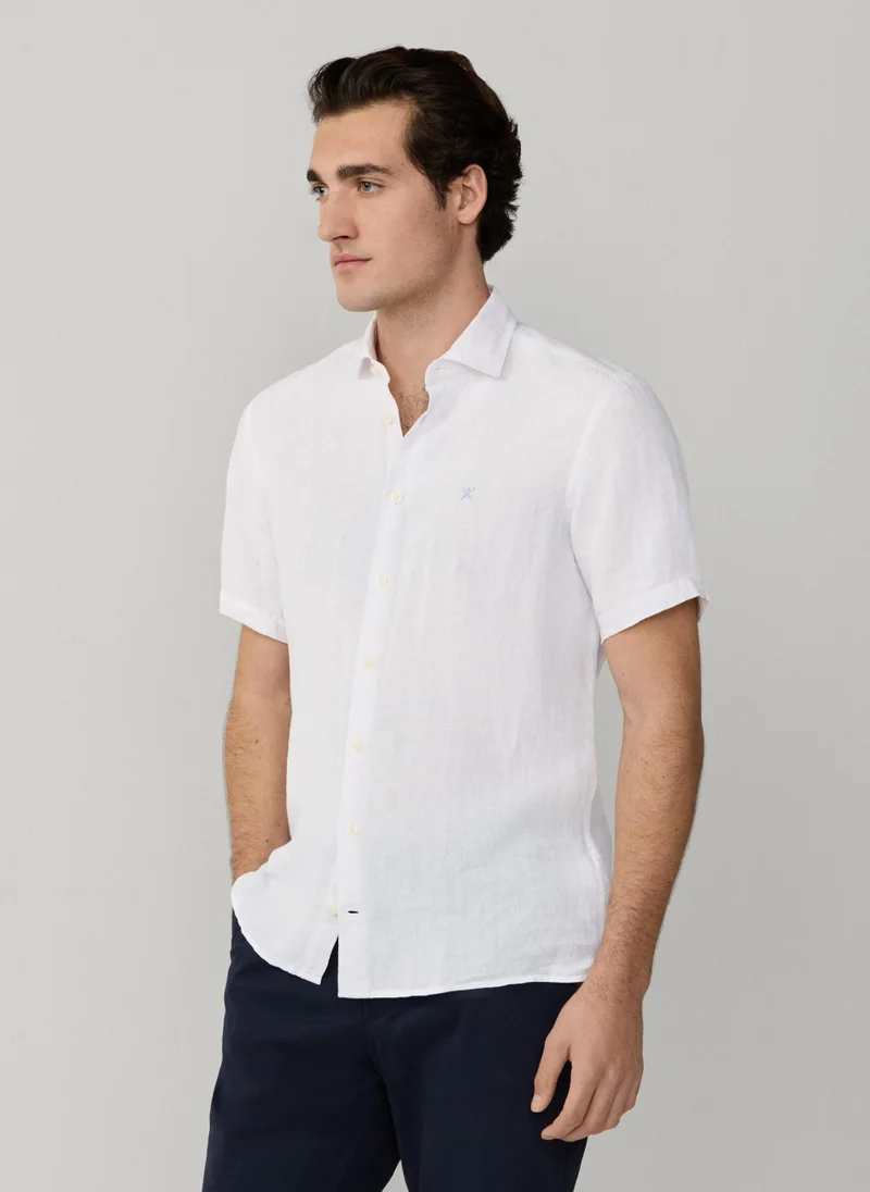 Hackett  Tailored Fit Short Sleeve Linen Shirt for Men | Best Price UAE