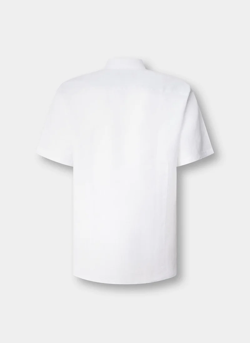 Hackett Tailored Fit Short Sleeve Linen Shirt