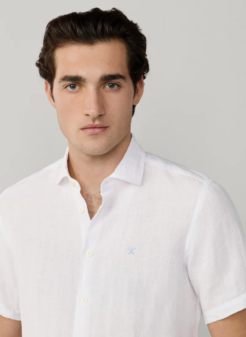 Hackett  Tailored Fit Short Sleeve Linen Shirt for Men | Best Price UAE