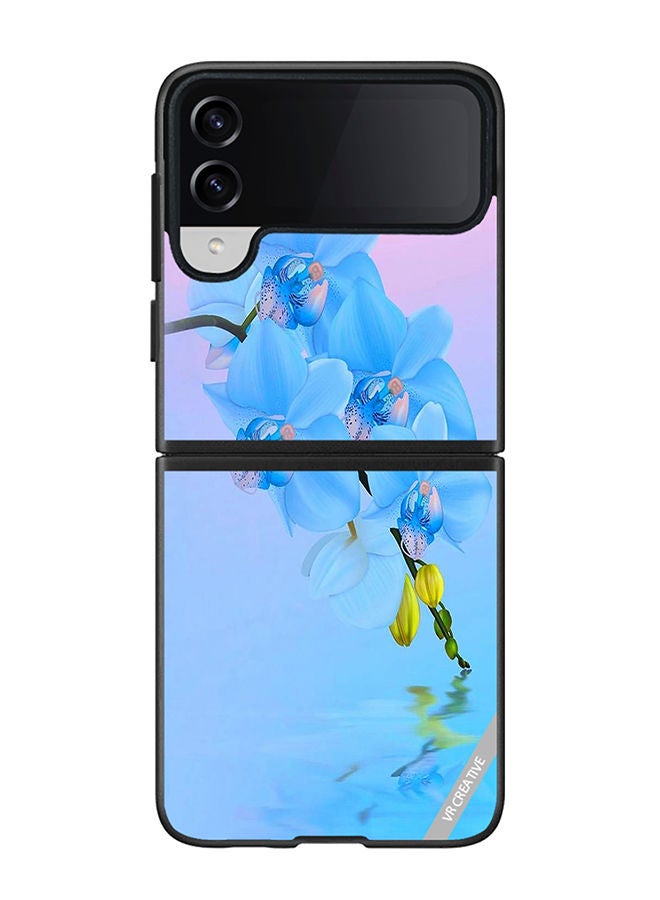 VR CREATIVE Protective Case Cover For Samsung Galaxy Z Flip4 Flower Design Multicolour - Image 1