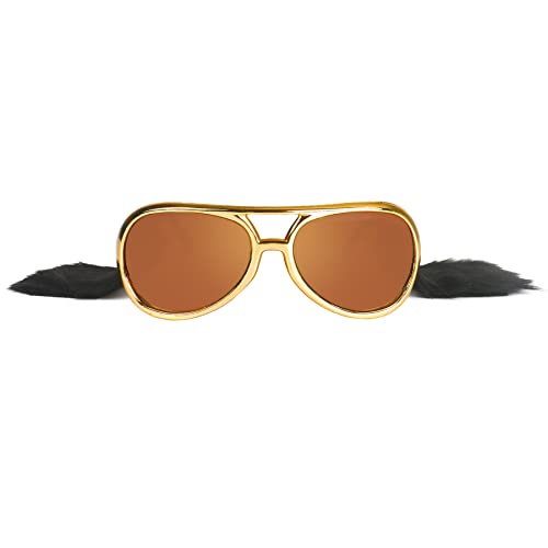 Recheel 50's 60's Glasses – 6 Pairs 50's Rockstar Aviator Sunglasses with Sideburns, Funny Party Costume for Celebrity - Image 5