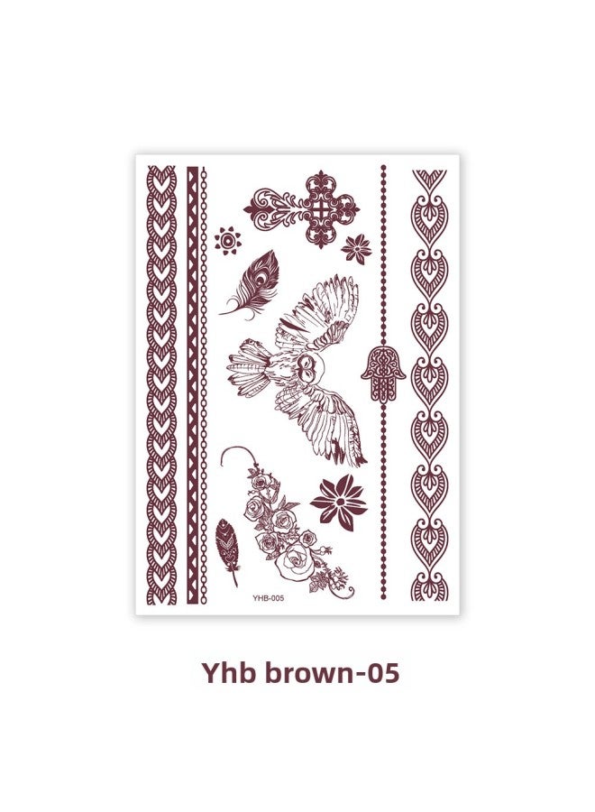 Mehendi Stickers Henna Mehendi stencil Tattoo Sticker for Hands Temporary Waterproof Mehndi Tattoo Body Art for Women & Girls - Image 1