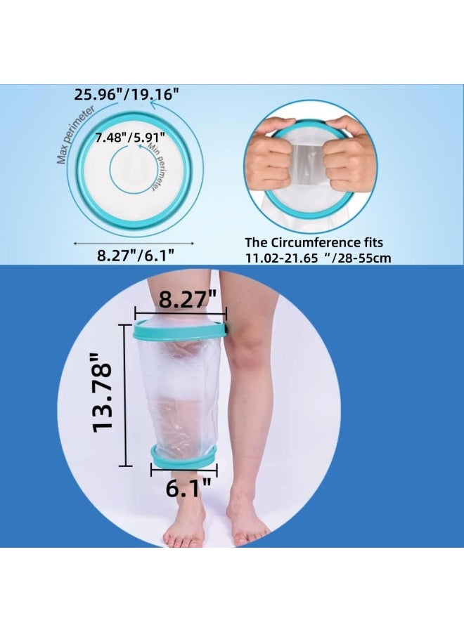 Waterproof Cast Covers for Shower Adult and Child, Watertight Cast Protector for Arm Hand Wrist Finger Leg Knee Foot Ankle Thigh Elbow, Reusable Elastic Cast Bag for Bandage (Adult Knee two-way) - Image 2