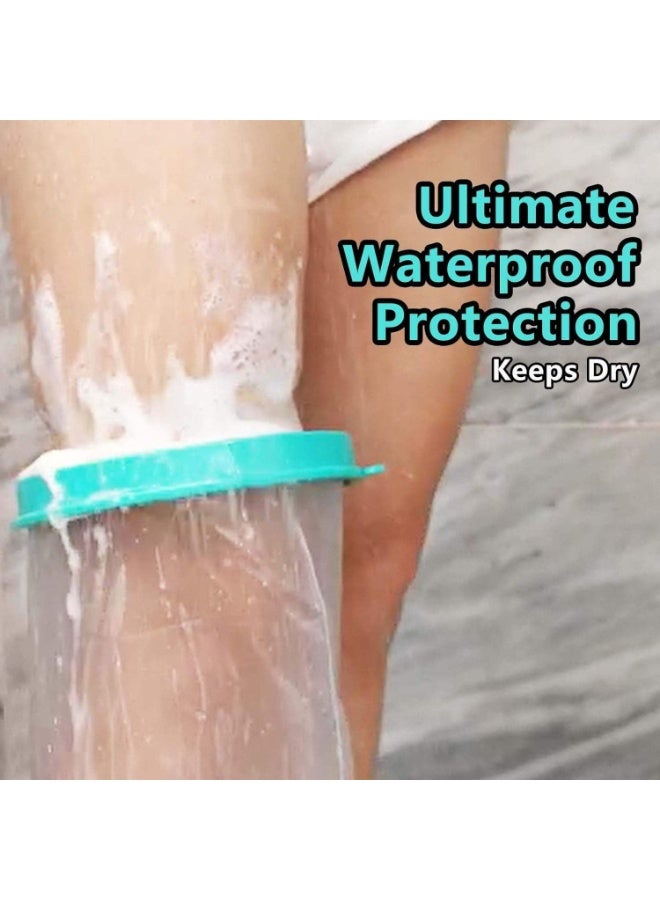 Waterproof Cast Covers for Shower Adult and Child, Watertight Cast Protector for Arm Hand Wrist Finger Leg Knee Foot Ankle Thigh Elbow, Reusable Elastic Cast Bag for Bandage (Adult Knee two-way) - Image 5