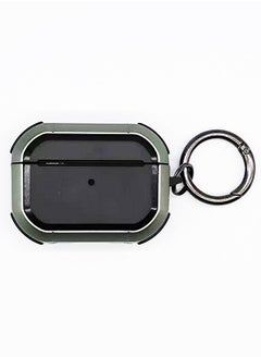 Generic Apple AirPods Pro Case Cover With Keychain Black/Green  - Image 1