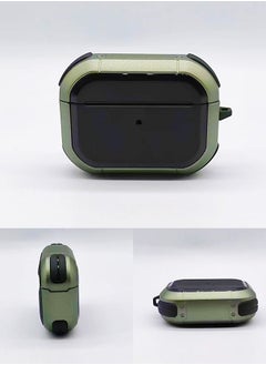 Generic Apple AirPods Pro Case Cover With Keychain Black/Green  - Image 2