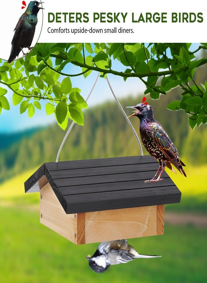 Gbekery Upside-Down Suet Feeder Squirrel Proof with Durable Cedar Wood,Winter Bird Feeders for Outdoors Hanging, Attracts Woodpeckers, Nuthatches, and Chickadees, Easy to Refill - Image 3