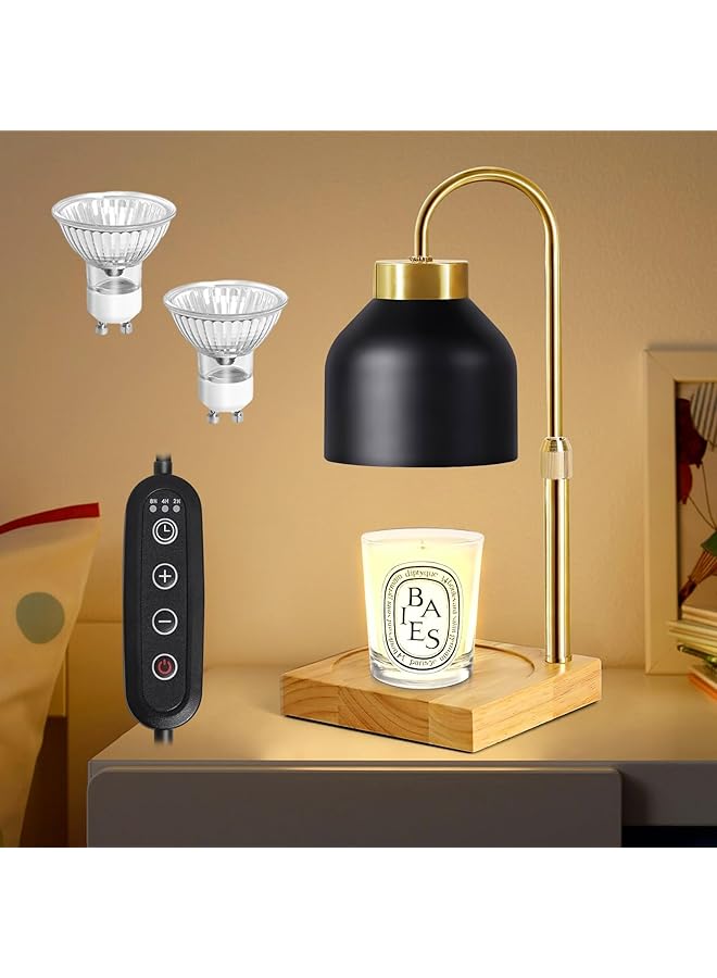 The Bros Candle Warmer Lamp with Dimmer, Adjustable Electric Candle Lamp with Dimmer & Timer, Wax Melt Warmer with 2 Bulbs, for Jar Candles Scented Candles, Candle Melting Lamp for Various Candles - Image 1