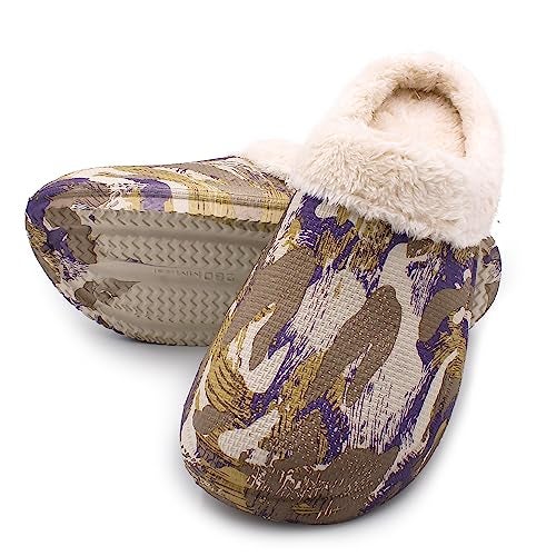 VRITRAZ Unisex Fur Design EVA Winter Lightweight and Warm Fur Slippers, Waterproof Slippers, Removable and Washable (UK-8, Brown) - Image 2