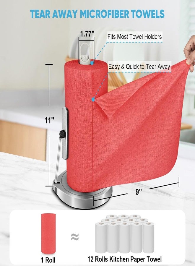 AIDEA Shop Towels 55 Sheets, Microfiber Cleaning Cloth, Red Shop Rags Washable Microfiber Towels for Cars, Cleaning Rags Reusable Paper Towels for Automotive, Mechanic, Workshops, House, Kitchen-11×9" - Image 2