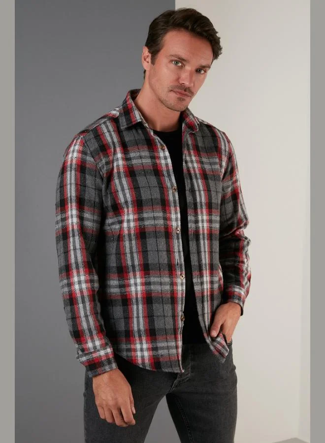 Buratti Plaid Long Sleeve Slim Fit Winter Shirt Men's SHIRT CF21W112844