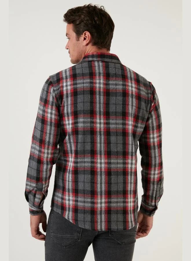 Buratti  Buratti Plaid Long Sleeve Slim Fit Winter Shirt Men's SHIRT CF21W112844 for Men | Best Price UAE