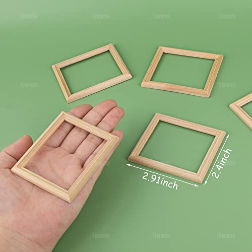 AUEAR 6 Pack Furniture Miniature Wooden Photo Picture Frames DIY for Props House Decor - Image 5