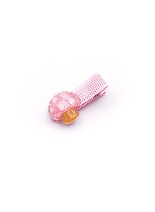 BBTDIN Baby Girls Mushroom Hair Clips Baby Mini Mushroom Hair Pin Kids Small Mushroom Tiny Hairclips BBW03 (4 Pcs-Pink) - Image 2