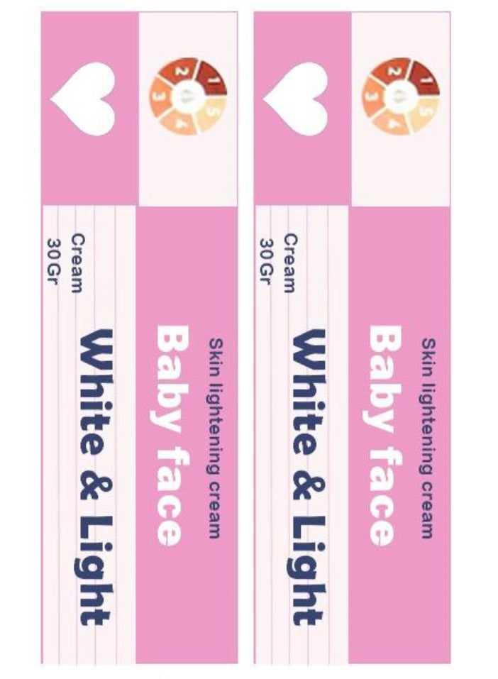 بيبي فيس قطعتين من وايت اند لايت كريم تفتيح البشرة 30x2 جرام - Image 1