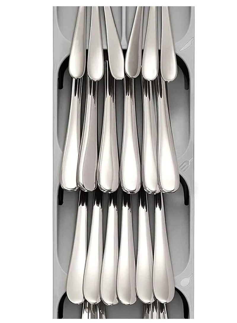 ECVV Plastic Drawer Cutlery Organizer Tray Kitchen Storage Holder Rack For Cutlery Silverware Compact Cutlery Tray Spoon Cutlery Box - Image 2