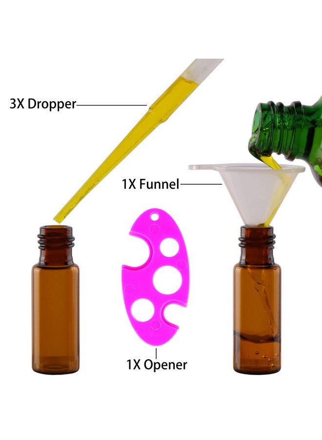 MAXMAU 24 Pack 5Ml Amber Glass Roller Bottles For Essential Oils,Roll On Bottle With Stainless Steel Roller Balls Golden Painted Caps For Daily Aromatherapy Sample Test Travel - Image 2