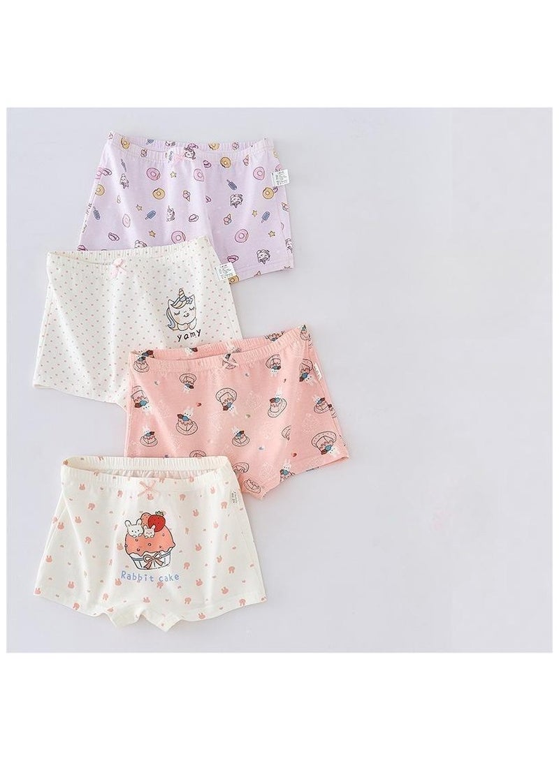 Fashionable Little Girl Cute Style Printed Four Boxer Briefs Suitable For Ages 3-10 - Image 1