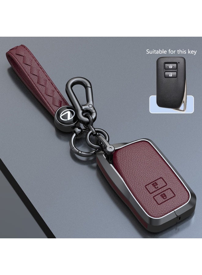 LEXUS High end car key protection cover suitable for Lexus ES200 ES300H RX300 RX350HNX260570270 genuine cowhide and zinc alloy car key shell case - Image 1