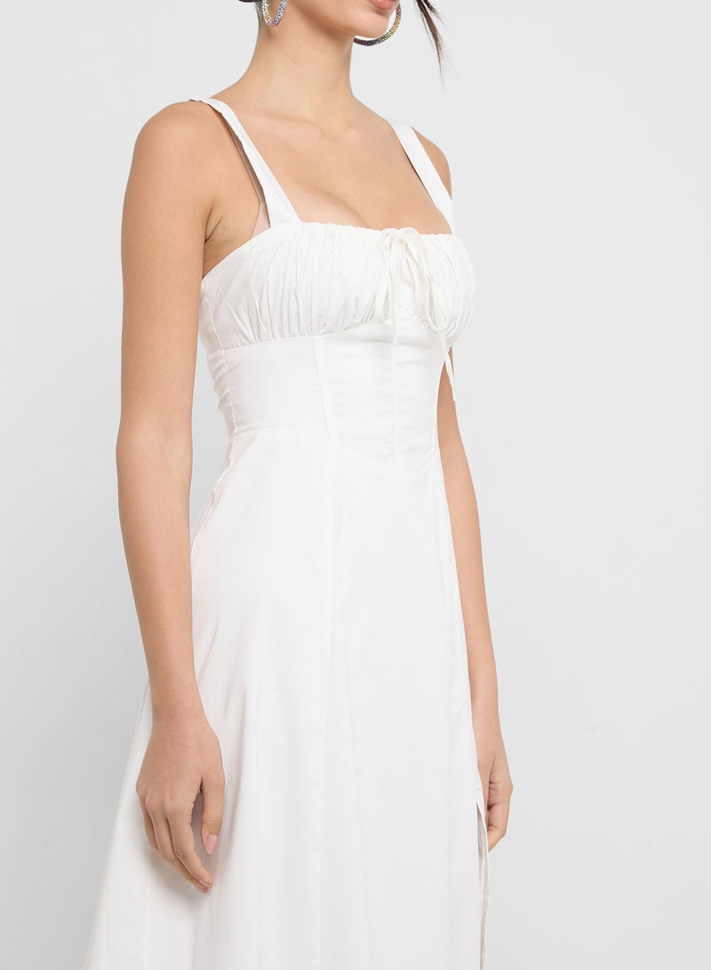 Ginger White Cotton Midi Dress - Image 3