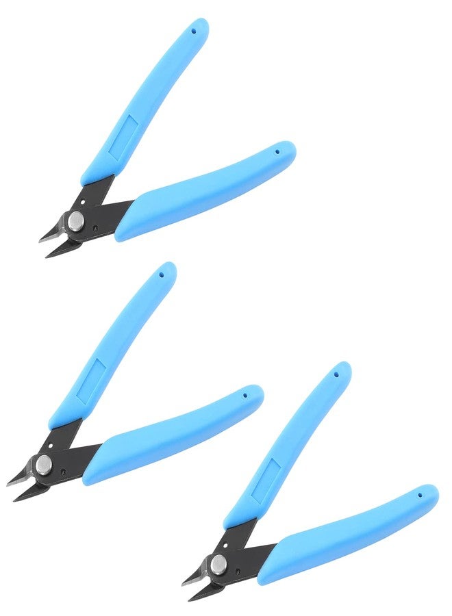 Bivethoi 3pcs Micro Wire Cutters Flush Cut Snips, Small Diagonal Cutters 3D Printer Filament Pliers Tool, Mini Tiny Nippers Zip Tie Cutters for Jewelry Making Model (5 Inch, Light Blue) - Image 1