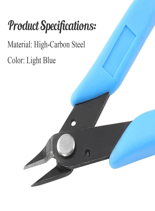Bivethoi 3pcs Micro Wire Cutters Flush Cut Snips, Small Diagonal Cutters 3D Printer Filament Pliers Tool, Mini Tiny Nippers Zip Tie Cutters for Jewelry Making Model (5 Inch, Light Blue) - Image 3