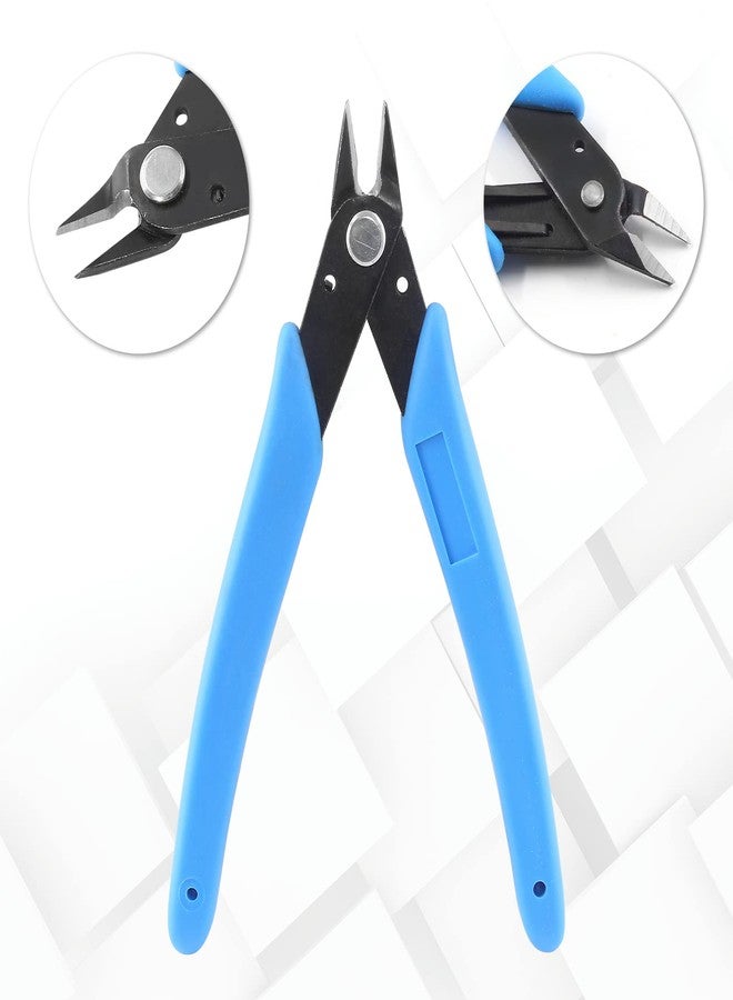 Bivethoi 3pcs Micro Wire Cutters Flush Cut Snips, Small Diagonal Cutters 3D Printer Filament Pliers Tool, Mini Tiny Nippers Zip Tie Cutters for Jewelry Making Model (5 Inch, Light Blue) - Image 2