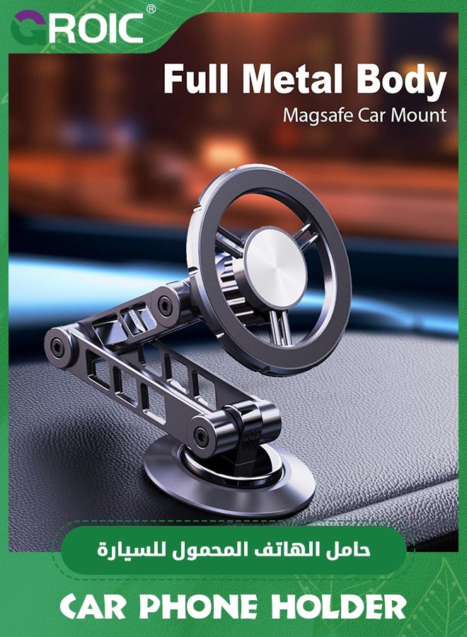 GROIC Magsafe Car Phone Mount,Metal car Phone Holder,Folding Holder,Perfect for iPhone and Android with Magsafe Case  - Image 2