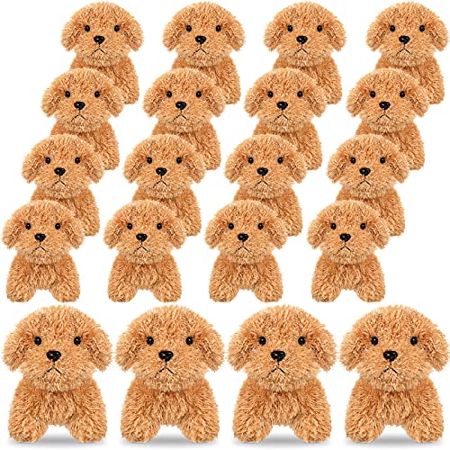 Sosation 20 Pcs 472 Inch Mini Puppy Stuffed Animal Adopt a Puppy Favors Small Push Dogs Bulk Easter Party Gifts for Kids Birthday Easter Fillers Carnival Prize Standard Single Color - Image 1