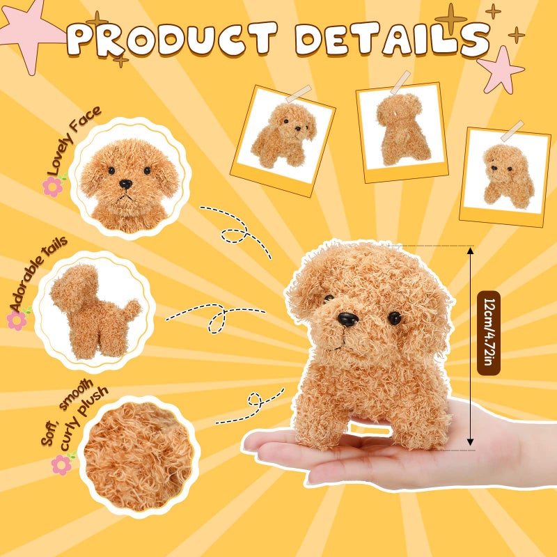 Sosation 20 Pcs 472 Inch Mini Puppy Stuffed Animal Adopt a Puppy Favors Small Push Dogs Bulk Easter Party Gifts for Kids Birthday Easter Fillers Carnival Prize Standard Single Color - Image 3