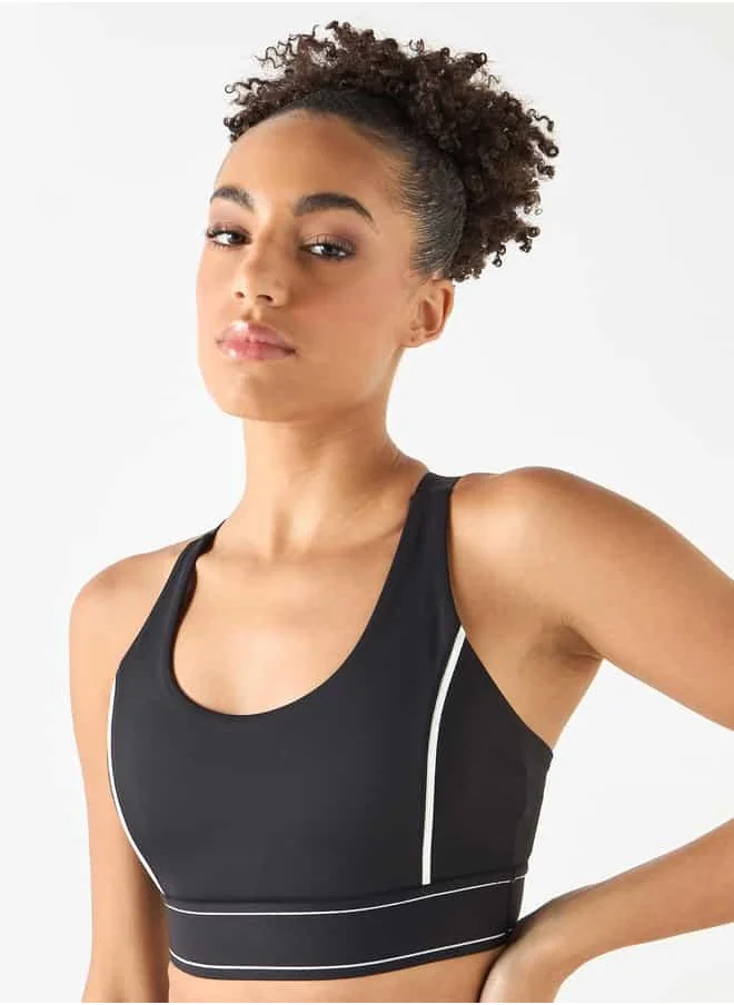 Kappa Kappa Panelled Sports Bra with Racerback