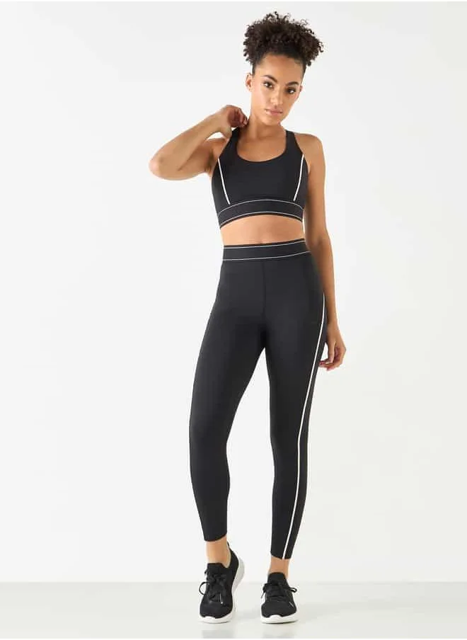 Kappa Kappa Panelled Sports Bra with Racerback