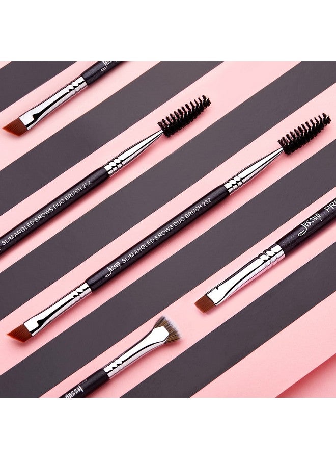 جيساب طقم فرشاة مكياج احترافية لتحديد الحواجب بدقة ونحت وفرش سبولي بزاوية مسطحة وشعيرات صناعية خالية من القسوة 3 قطعة T326 - Image 5