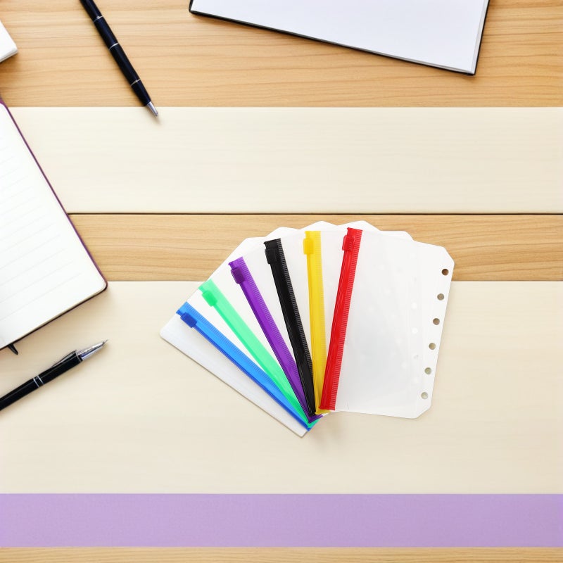 36pcs Binder Pockets: 6 Holes Zipper Binder Pouch Insert Pages Sheet Protectors Loose Leaf Bags Pvc Document Folders Filling Bags - Image 3