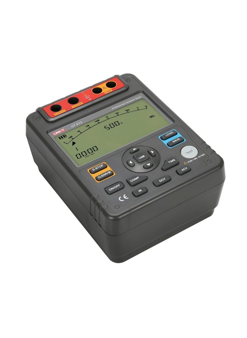 UNI-T UT512 Digital Insulation Resistance Tester, High Voltage 1000V, Accurate Insulation Resistance Measurement for Electrical Systems and Equipment